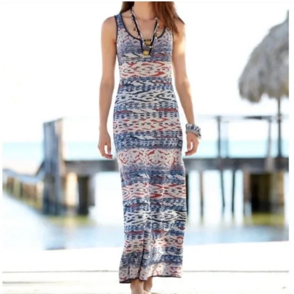 PERUVIAN CONNECTION Tropique Pima Cotton Sleeveless Dress Size Small